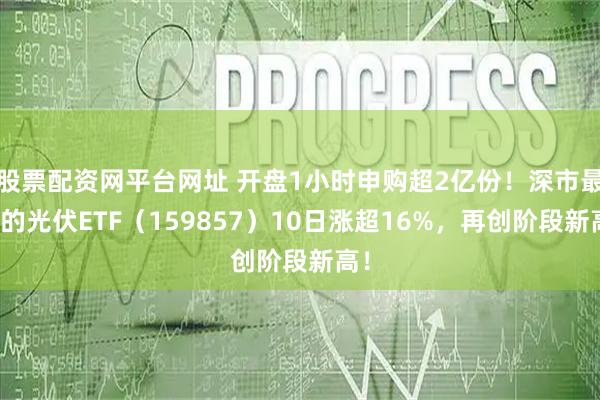 股票配资网平台网址 开盘1小时申购超2亿份!深市最大的光伏ETF(159857)10日涨超16%,再创阶段新高!